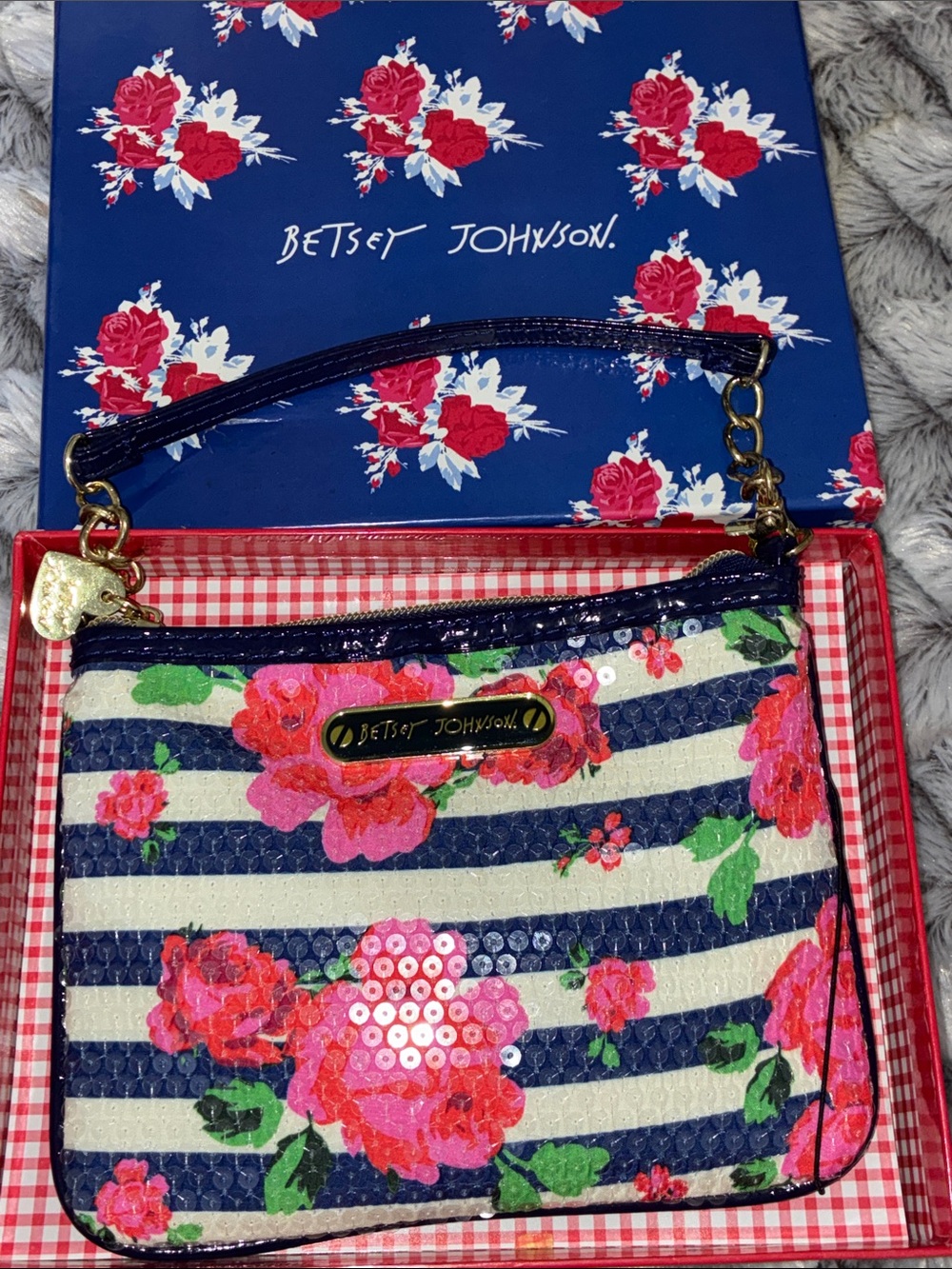 Betsey Johnson Sequin bag in gift box